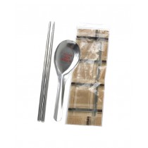 簡約#304環保餐具組(鋼筷+湯匙+PP袋) 1組 M-3284